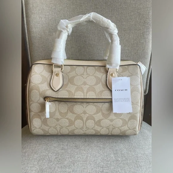 NWT！COACH ROWAN SATCHEL IN BLOCKED SIGNATURE CANVAS (COACH CH486)